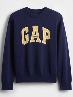 GAP - Boys' Logo Print Drop-Shoulder Crew Neck Pullover Sweatshirt