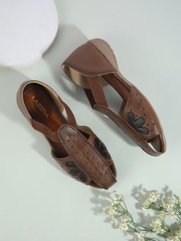 LAZERA SHOES - Brown Slip On Synthetic Sandals for Women