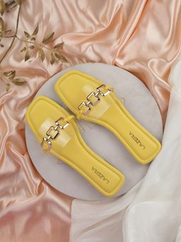 LAZERA SHOES - Yellow Slip On Synthetic Flats for Women