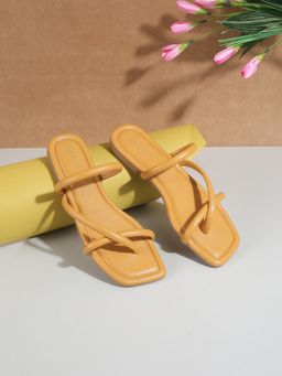 LAZERA SHOES - Yellow Strappy Flats for Women