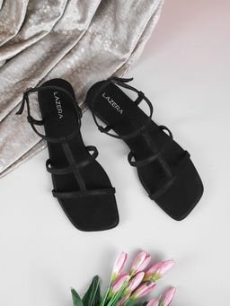 LAZERA SHOES - Black Elegant Strappy Sandals for Women