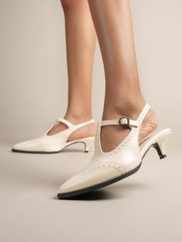 Theater - Women Off White Keatons Point Toe Mary Jane Heels