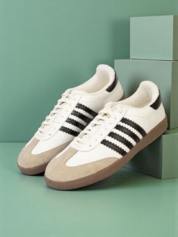 Truffle Collection - White Leather Low Ankle Stylish Sneakers for Men