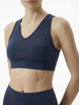 Cardio Bunny - Seamless V-Neck Medium Support Keyhole Back Padded Sports Bra