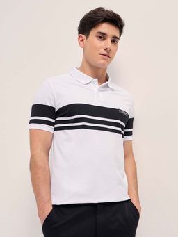 The Bear House - Mens Stripes Regular Fit Polo Collar T-Shirt