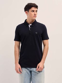 The Bear House - Mens Solid Regular Fit Polo Neck T-Shirt