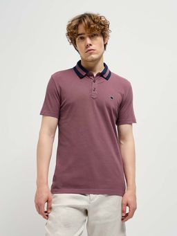 The Bear House - Solid Slim Fit Polo Collar T-Shirt