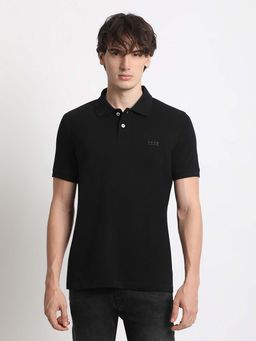 The Bear House - Mens Black Slim Fit Polo Neck T-Shirt