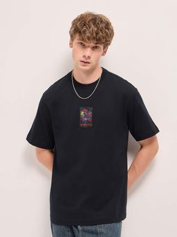 The Bear House - Mens Cotton Graphic Printed Oversized T-Shirt