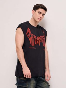 The Bear House - Mens Cotton Typography Oversize T-Shirt