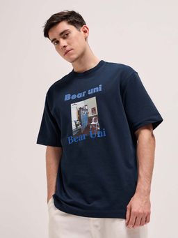 The Bear House - Mens Cotton Graphic Printed Oversize T-Shirt