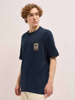 The Bear House - Mens Blue Back Graphic Oversized T-Shirt