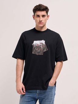 The Bear House - Mens Cotton Graphic Printed Oversize T-Shirt