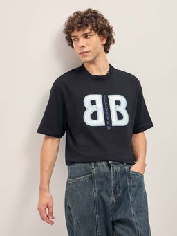 The Bear House - Mens Cotton Typography Oversize T-Shirt