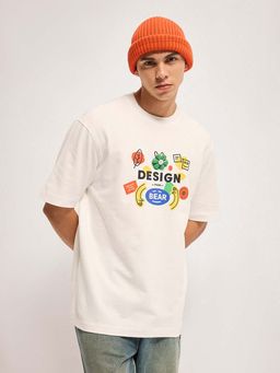 The Bear House - Printed Batch Oversize Crew Neck T-Shirt