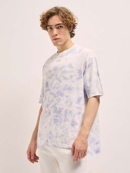 The Bear House - Mens Purple Tie-Dyed Oversized T-Shirt