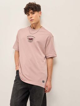 The Bear House - Men Solid Oversized T-Shirt