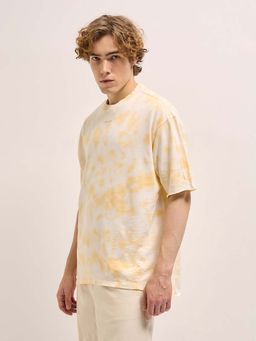 The Bear House - Mens Yellow Tie-Dyed Oversized T-Shirt