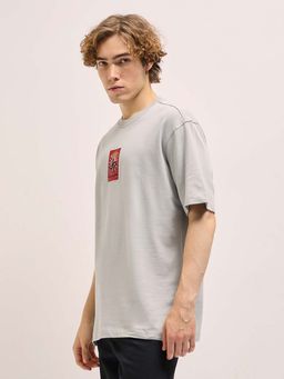 The Bear House - Mens Grey Back Graphic Oversized T-Shirt