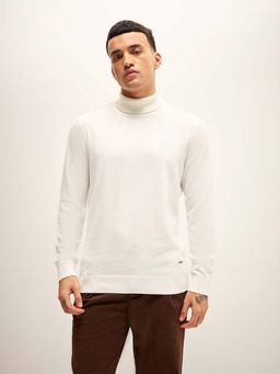 The Bear House - Mens Solid Regular Fit Turtle Neck T-Shirt