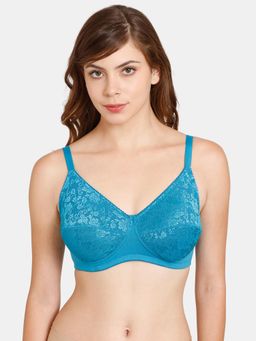 Zivame - Rosaline Everyday Double Layered Non-Wired 3-4th Coverage Bra - Fjord Blue