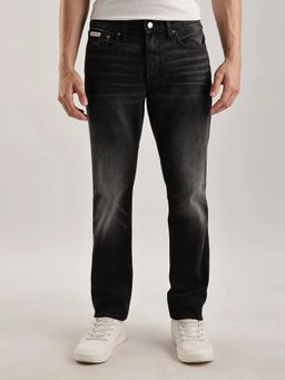 Calvin Klein - Men's Grey Light-Wash Mid Rise Jeans