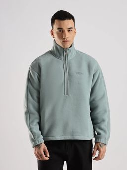 Calvin Klein - Green Solid Oversized Fit Polyester Sweatshirt