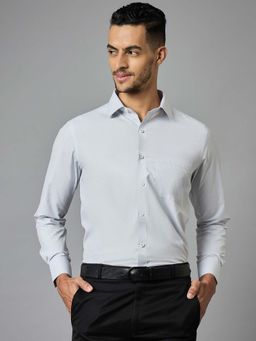 Louis Stitch - Men's Grey Full Sleeves Regular Fit Formal Shirt