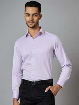 Louis Stitch - Men's Purple Full Sleeves Regular Fit Formal Shirt