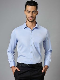 Louis Stitch - Men's Blue Full Sleeves Regular Fit Formal Shirt