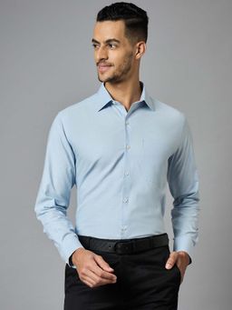 Louis Stitch - Men's Blue Full Sleeves Regular Fit Formal Shirt
