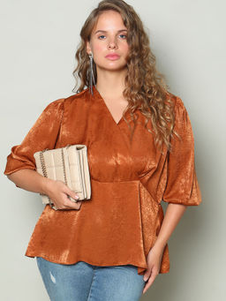 VERO MODA - Copper Brown Shimmer Top