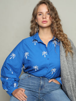 VERO MODA - Blue Floral Print Shirt
