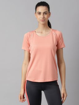 Alcis - Women Pink Anti Static Slim Fit Round Neck Sustainable Pro Run Training T-Shirt