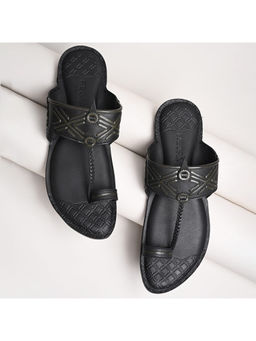 REGAL - Black Men Casual Kolhapuris