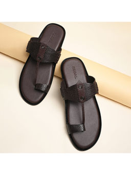 REGAL - Cherry Maroon Men Casual Leather Kolhapuris