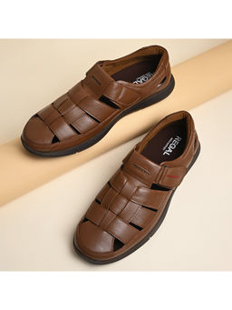 REGAL - Tan Men Leather Casual Fisherman Sandals