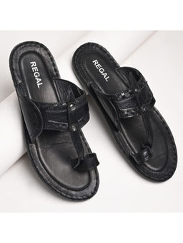 REGAL - Black Men Casual Leather Kolhapuris