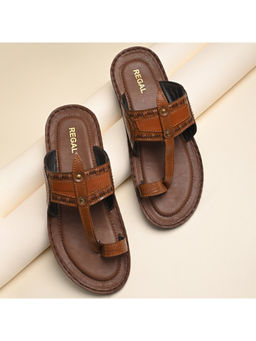 REGAL - Tan Men Casual Leather Kolhapuris