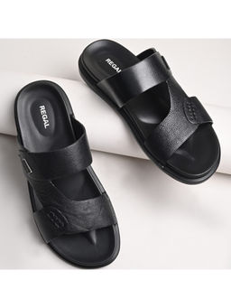 REGAL - Black Men Casual Drymill Leather Sandals