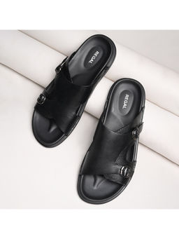 REGAL - Black Men Casual Leather Sandals