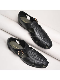 Imperio - Black Men Leather Pathani Sandals