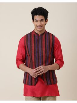 Fabindia - Multi-Color Cotton Slim Fit Printed Nehru Jacket