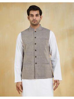 Fabindia - Blue Cotton Nehru Jacket