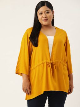 theRebelinme - Womens Mustard Solid Color Regular Top
