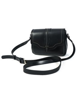 Celtic - Elevate Your Style With Our Black Leather Sling Bag