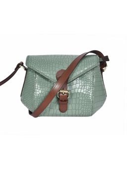 Celtic - Elevate Your Style With Our Green Corro Leather Sling Bag