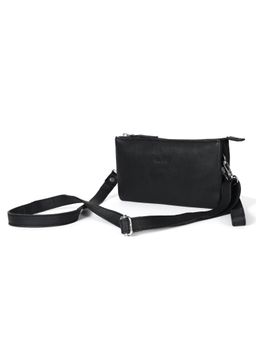 Celtic - Black Smooth Leather Sling Bag