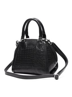 Celtic - A Classic Leather Black Handbag With Detachable Strap
