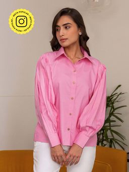 B'Infinite - Fuchsia Balloon Sleeve Shirt